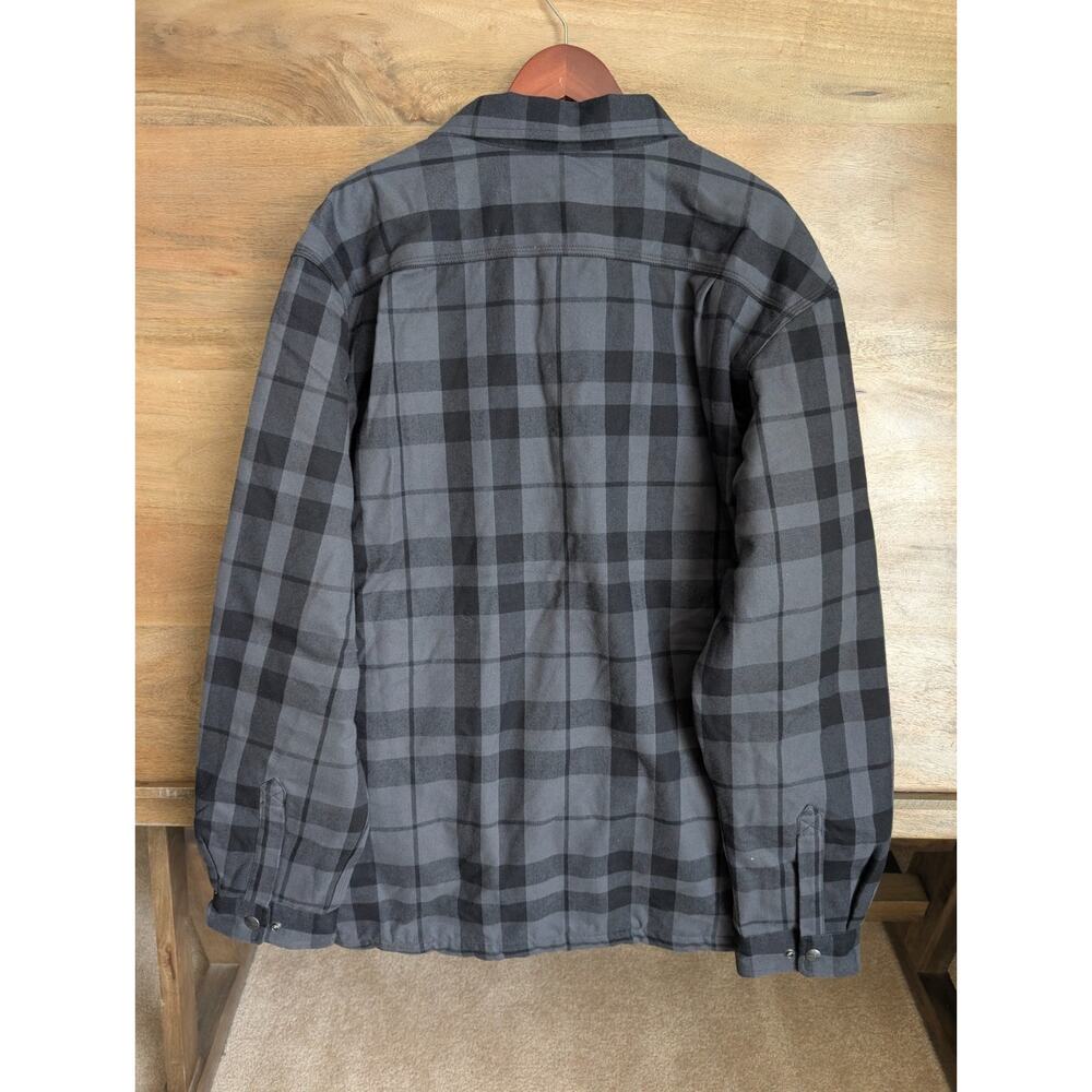 NWT Carhartt Shirt Jacket Men XL Shadow Black Plaid Sherpa-Lined Flannel Relaxed - Picture 2 of 6